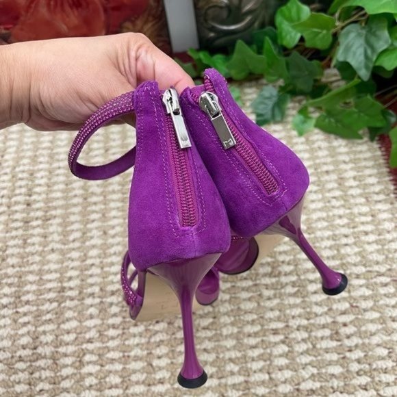 MARC FISHER LTD Carita Ankle Strap Heeled Sandal in Purple Size 7.5 - Picture 10 of 12